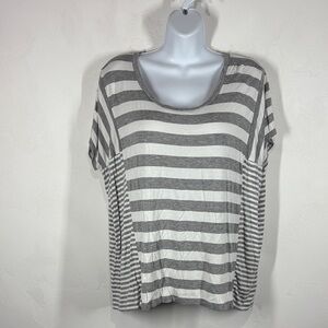 Michael Michael Kors Gray Striped Women's Top size medium
